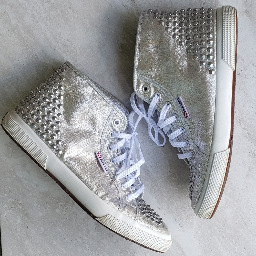 Superga Silver Glitter Stud High-Top Sneaker
EU 41 - Picture 11 of 16